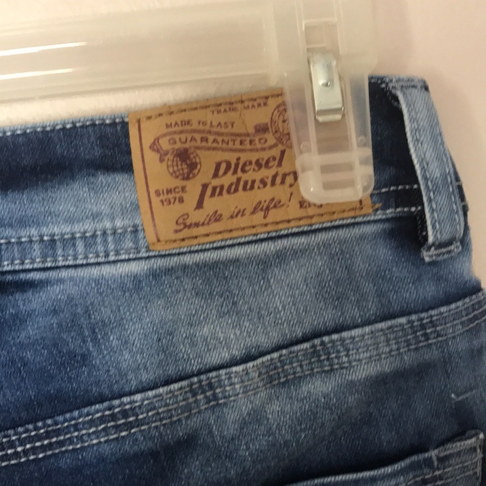 Diesel Jeans Kids Thanaz J US Skinny Distressed Denim Blue Size 14 - Picture 11 of 12